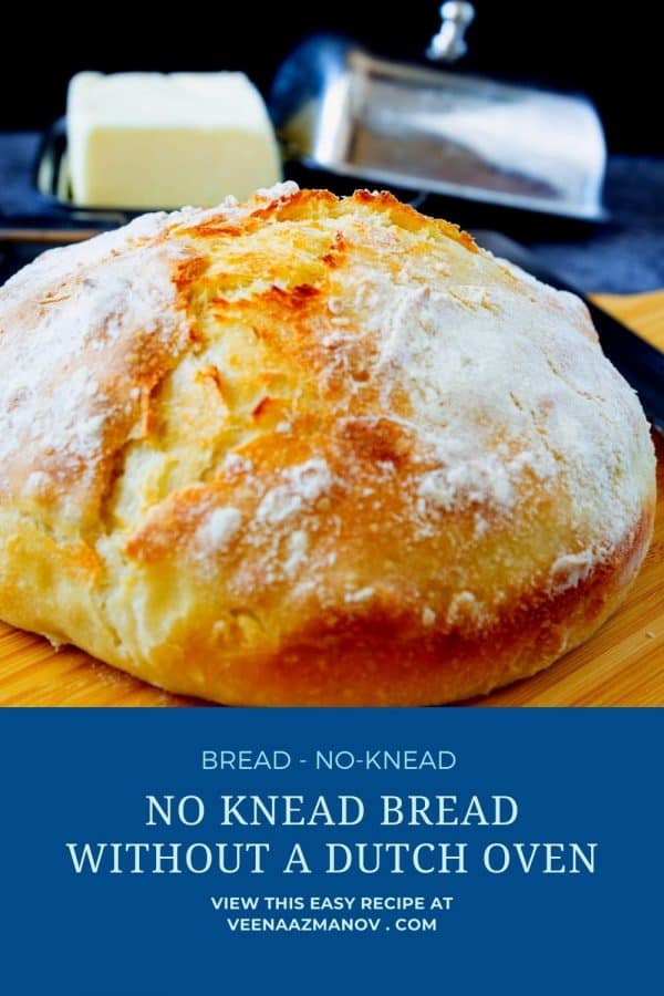 Pinterest image for no dutch oven bread.