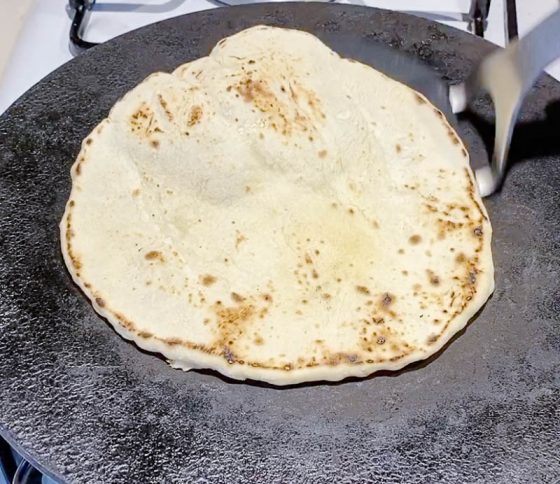 Cook the flatbread on the skillet for 2 minutes