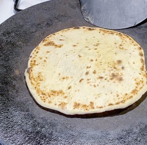 Cook the flatbread on the skillet for 2 minutes