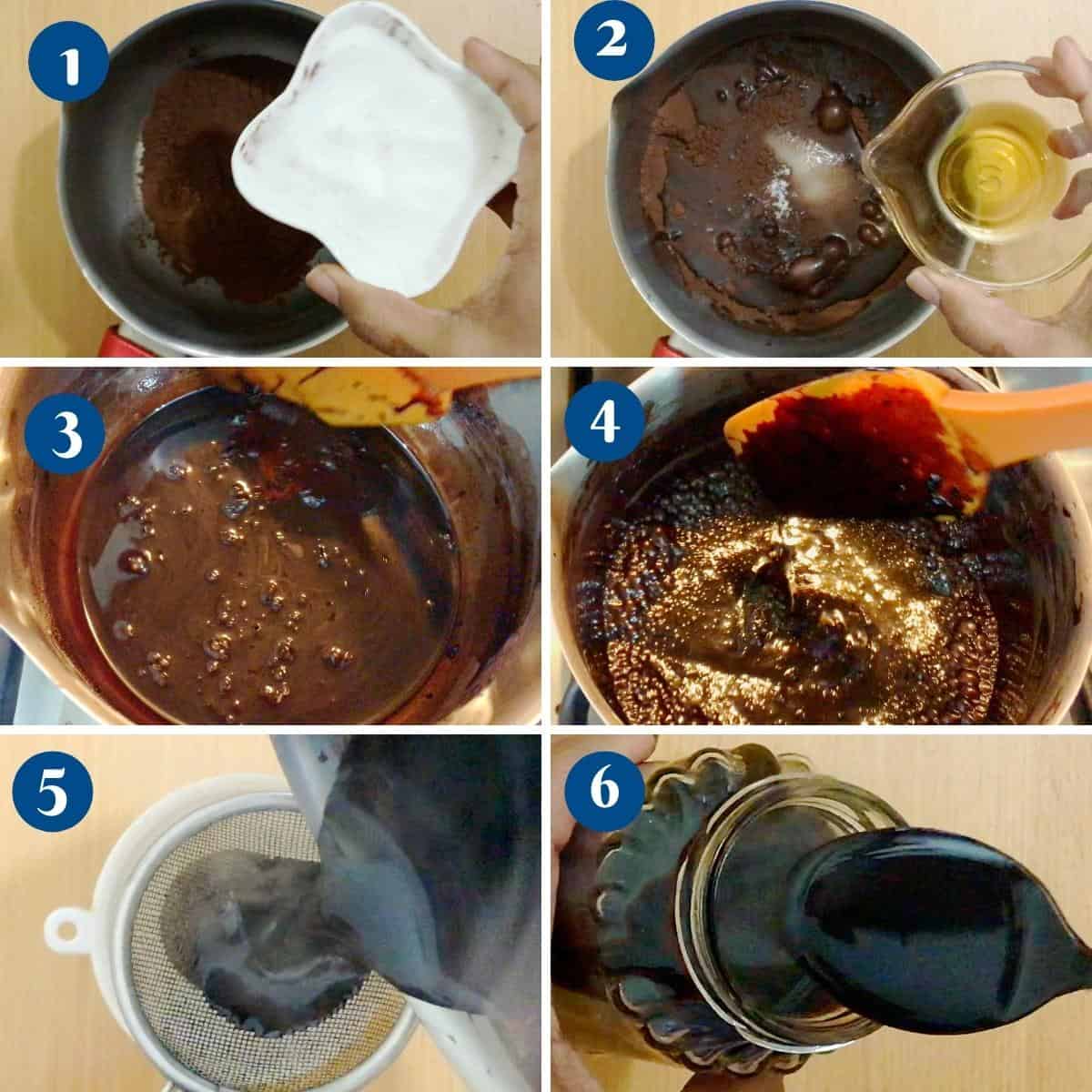 Progress pictures how to make breakfast syrup chocolate.