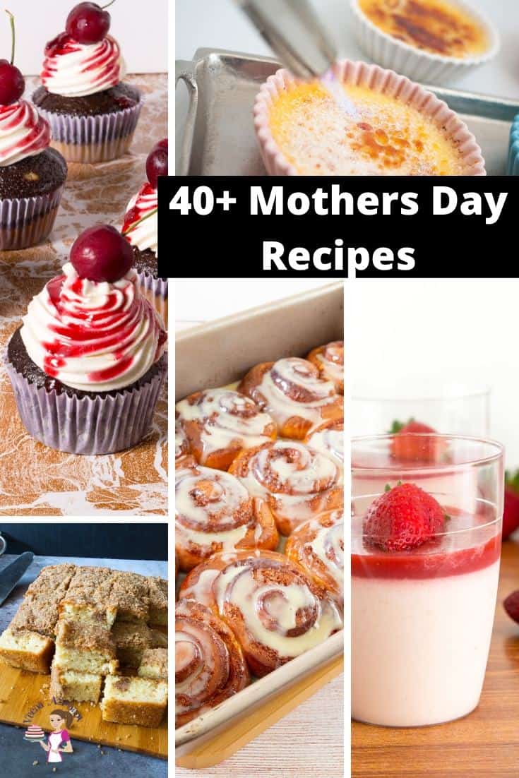 A collage of recipes for Mother\'s Day.
