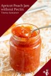 A jar of apricot peach jam.