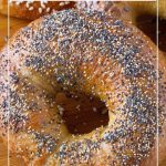 Pinterest image for homemade bagels recipe.