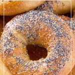 Pinterest image for homemade bagels recipe.