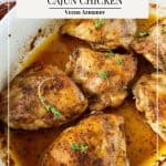 Pinterest image for cajun spiced chicken.