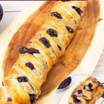 Pinterest image for braided blackberry pastry with frangipane and jam.