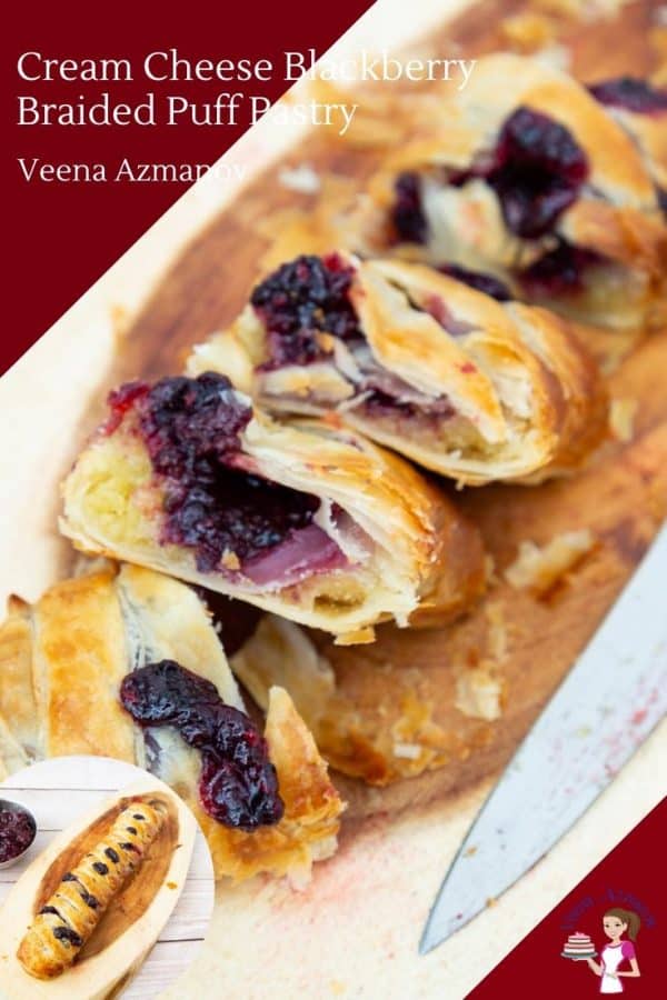 Easy puff pastry filled with almond cream and jam