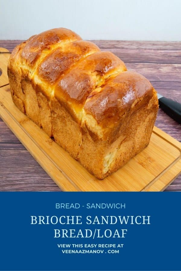 Pinterest image for brioche bread.