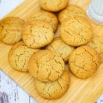 Stack of cardamom cookies on the table.