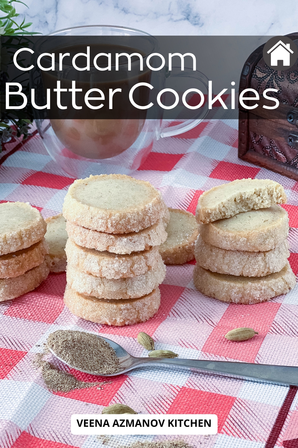Pinterest image for slice-and-bake cardamom cookies.
