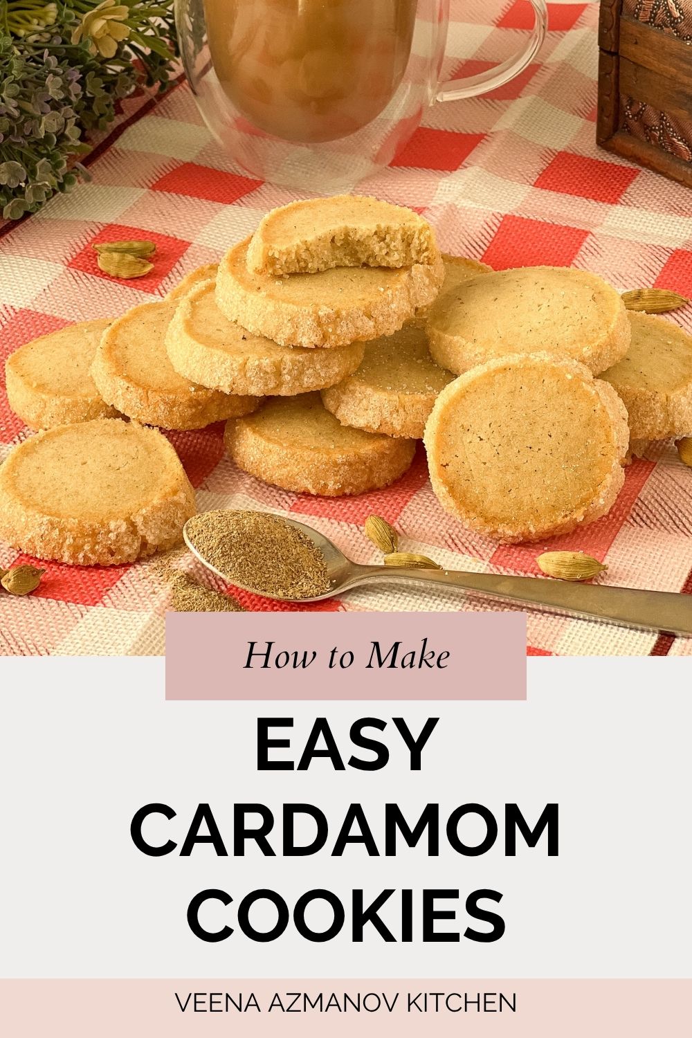 Pinterest image for Cardamom Slice-and-Bake Butter Cookies.
