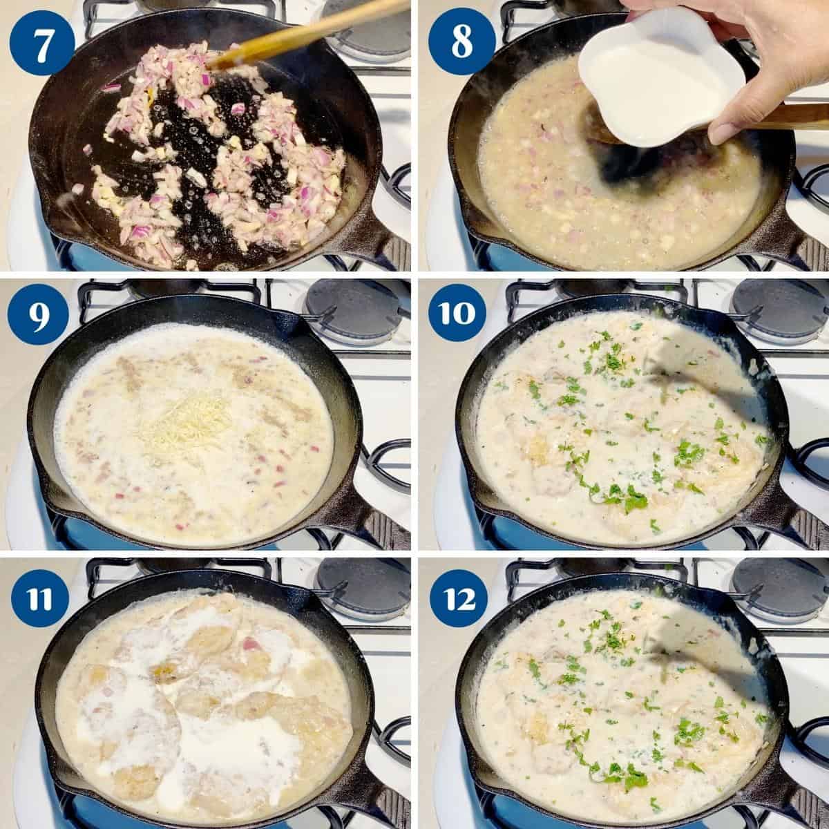 Progress pictures making the white sauce.