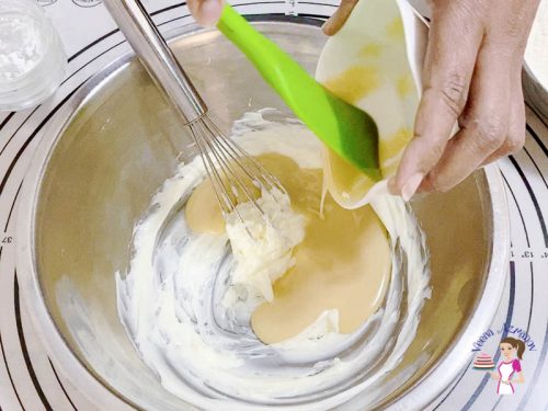 Cream the butter and condensed milk for the cookies