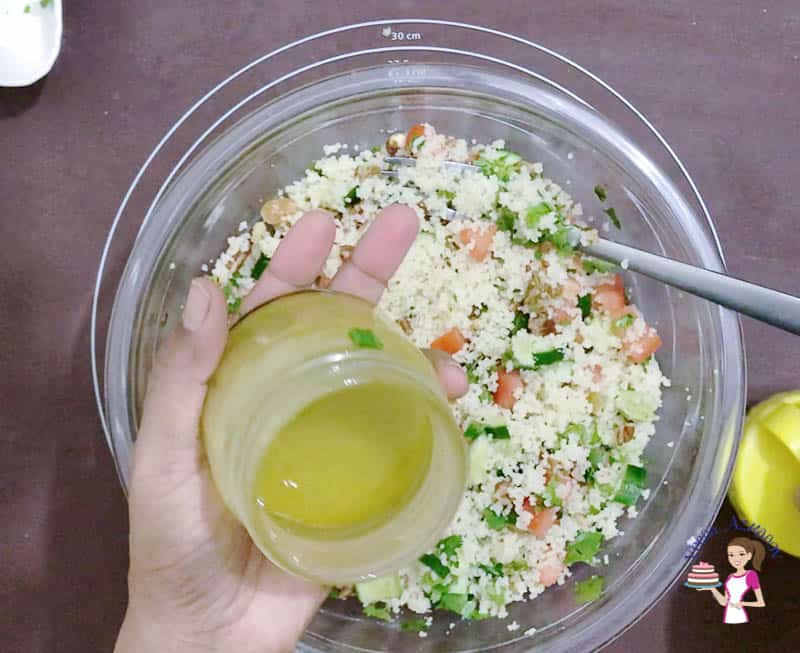 Add the salad dressing to the couscous mixture