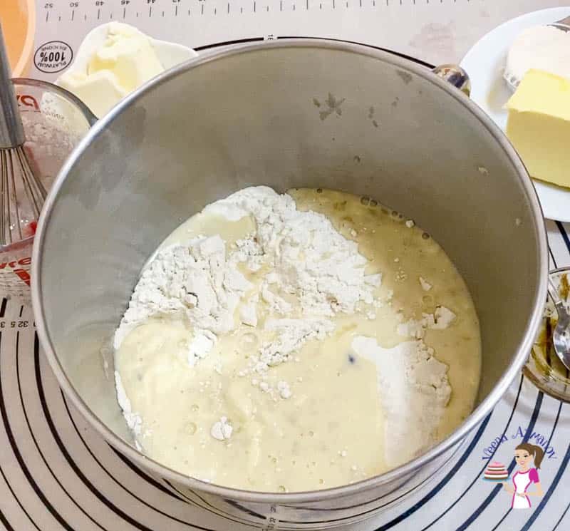 Knead the danish pastry dough in the stand mixer