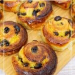 Pinterest image for danish pastry pain au raisin.