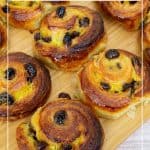 Pinterest image for danish pastry pain au raisin.