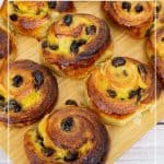 Pinterest image for danish pastry pain au raisin.