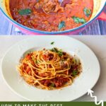 Pinterest Image for How to Make Homemade Spaghetti Bolognese.