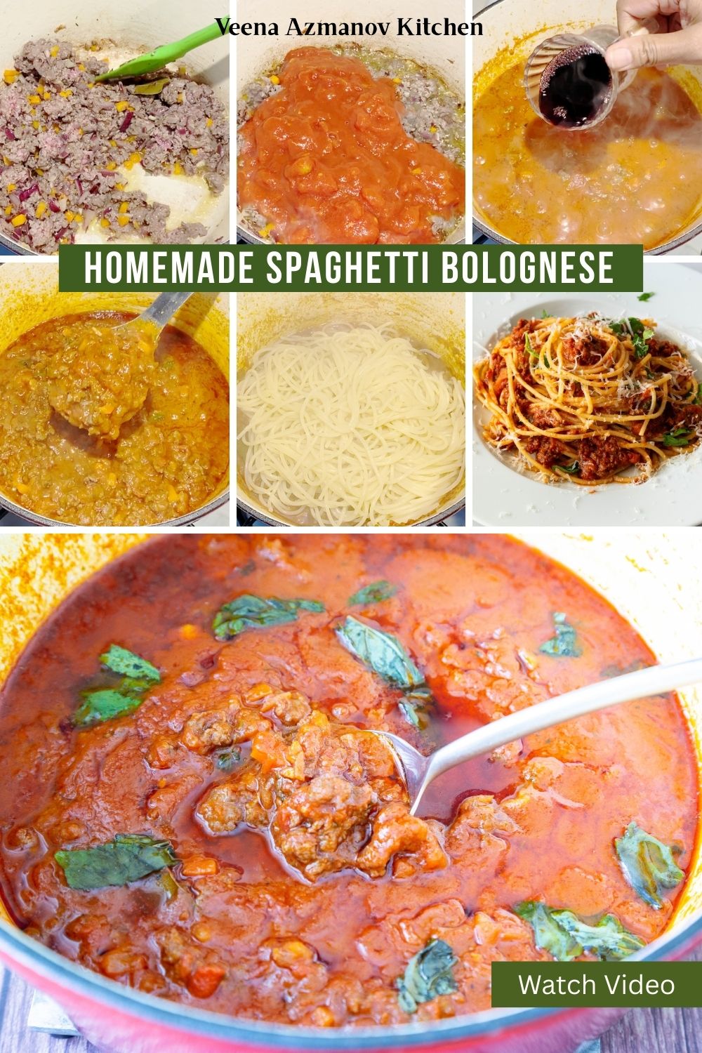Pinterest Image for How to Make Homemade Spaghetti Bolognese.