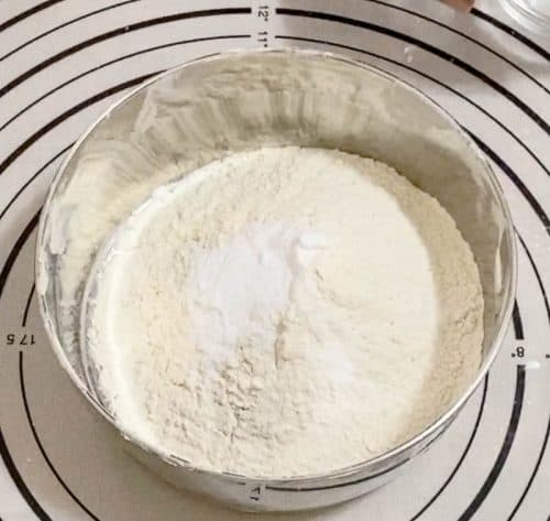 Combine flour baking powder and salt