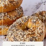Pinterest image for bagels with everything bagel seasoning.