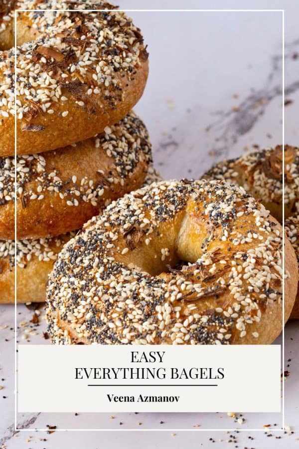 Pinterest image for bagels with everything bagel seasoning.