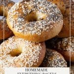 Pinterest image for bagels with everything bagel seasoning.