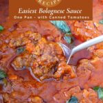 Pinterest image for making Homemade Bolognese Sauce from Scratch.