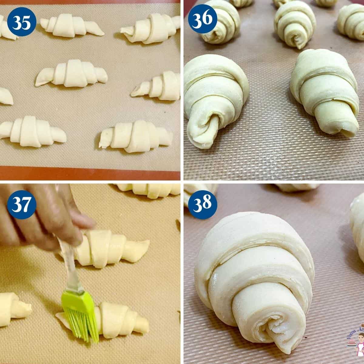 Progress pictures collage for croissants.
