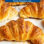 Pinterest image for homemade croissants.