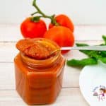 A jar of pizza sauce.