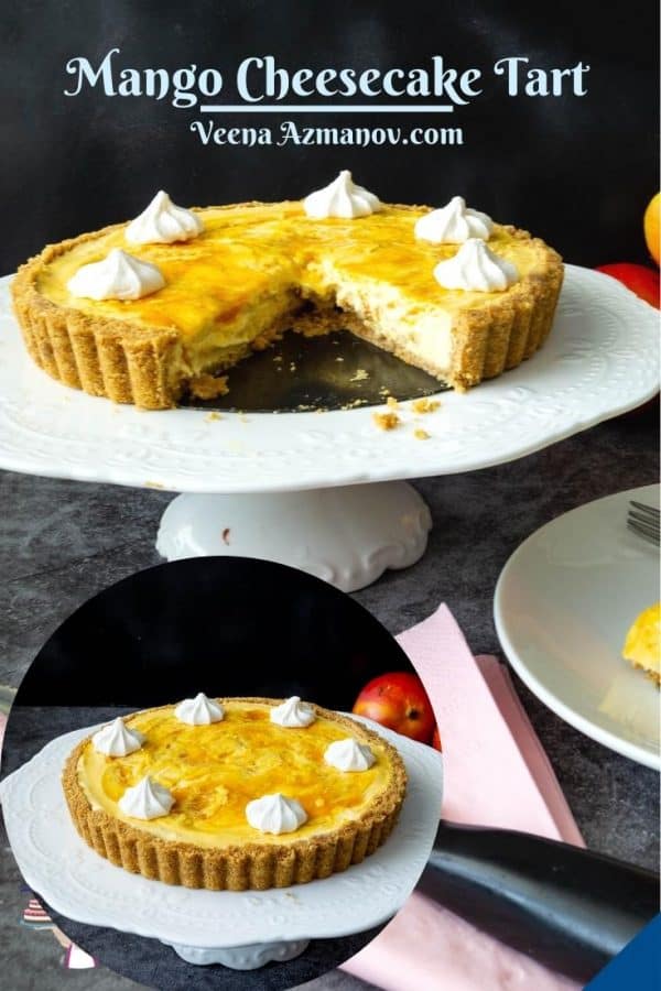 Pinterest image for cheesecake tart.