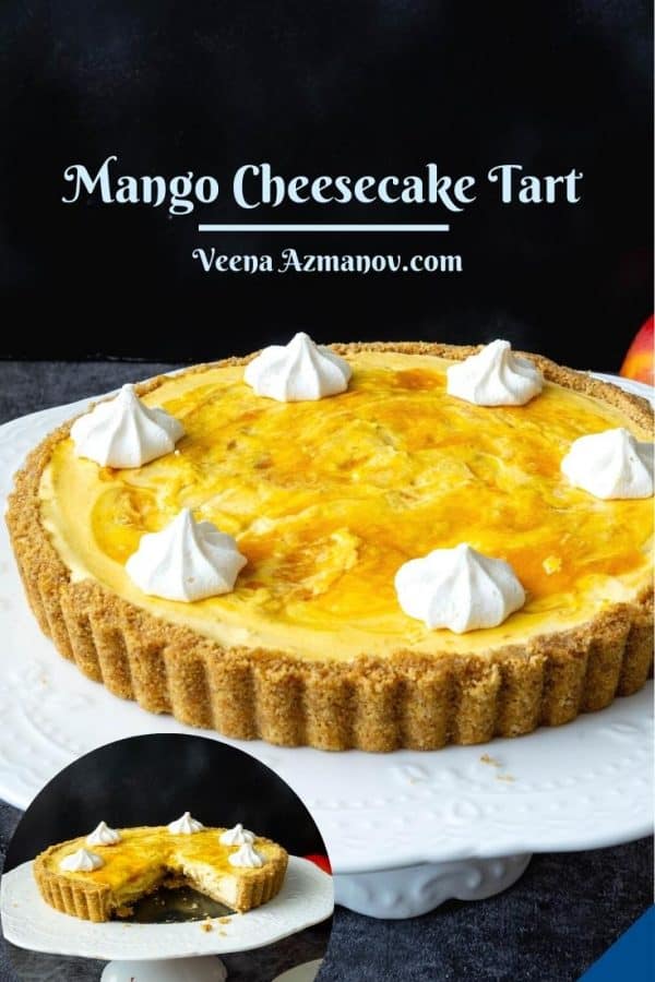 Pinterest image for cheesecake tart.