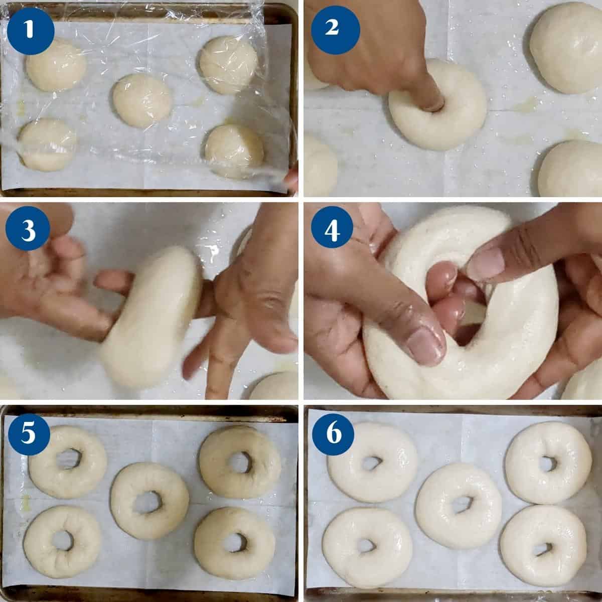 Progress pictures how to shape bagels method 1.