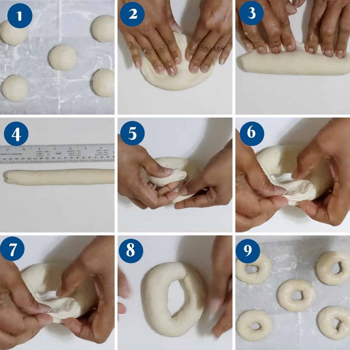 Progress pictures how to shape bagels method 3.