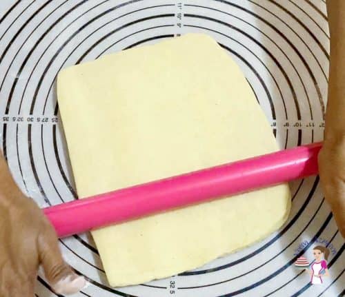 Roll the danish dough into a rectangle to be filled