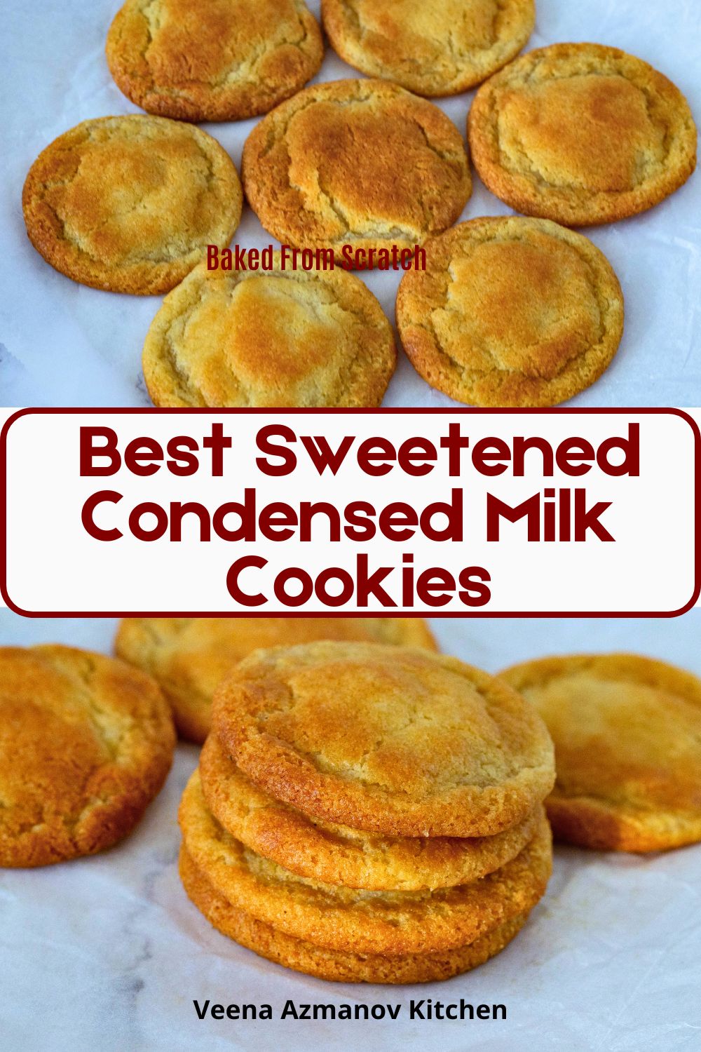 Pinterest image for sweetened condensed milk cookies.