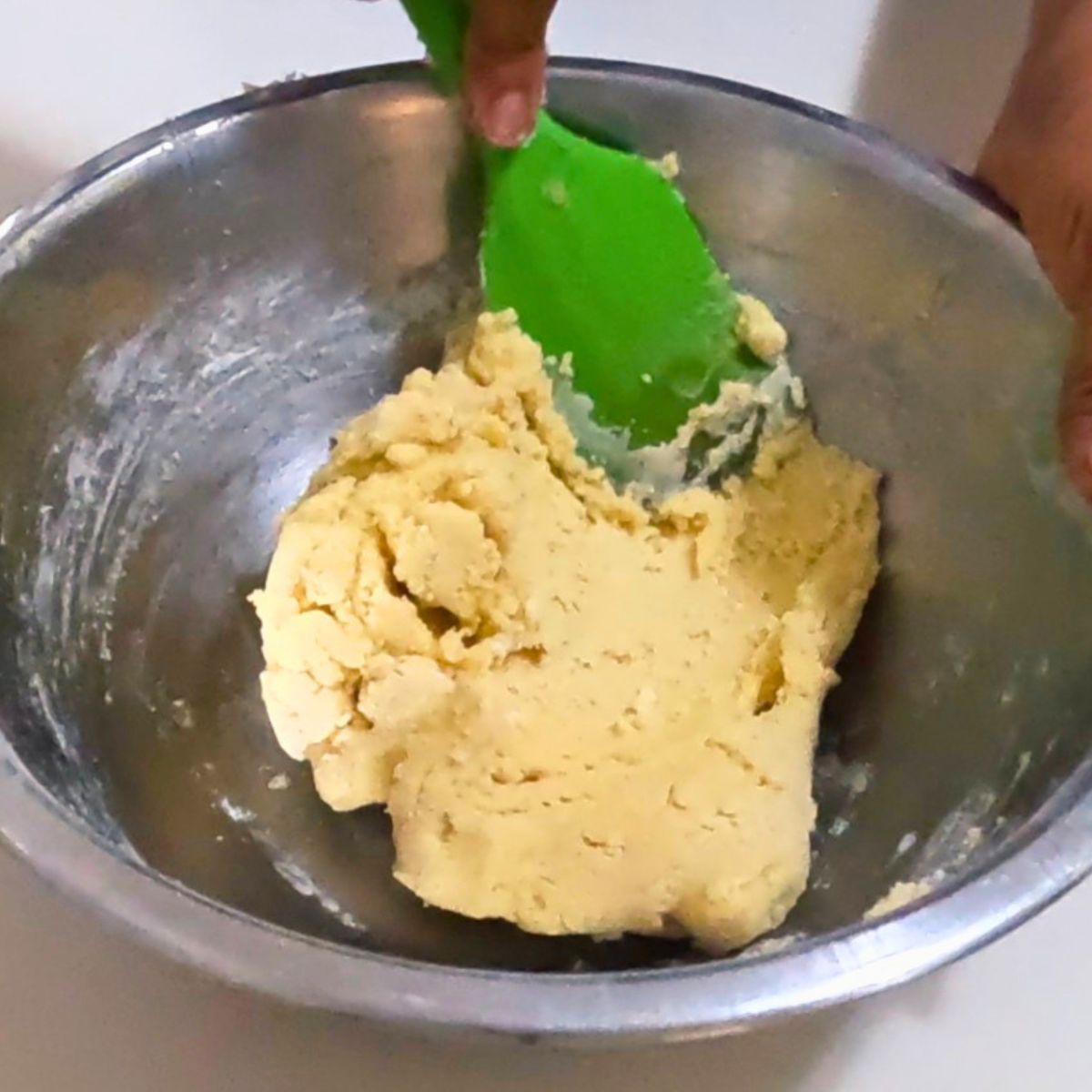 Chilling the cookie dough balls.