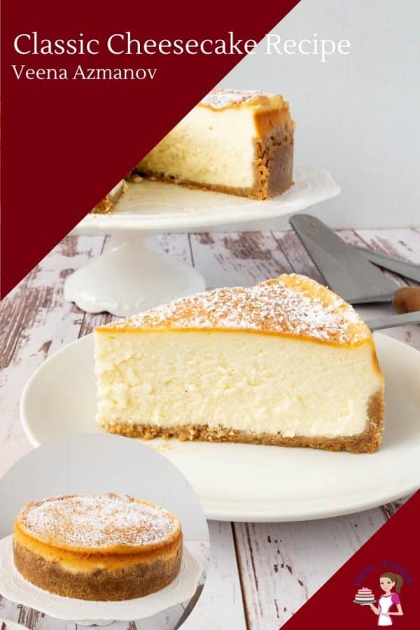 A slice of cheesecake on a plate.