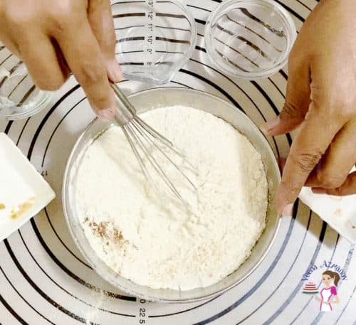 Combine dry ingredients for the muffins