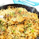 Pinterest image for making cajun chicken with rice.