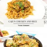 Pinterest image for making chicken with rice.