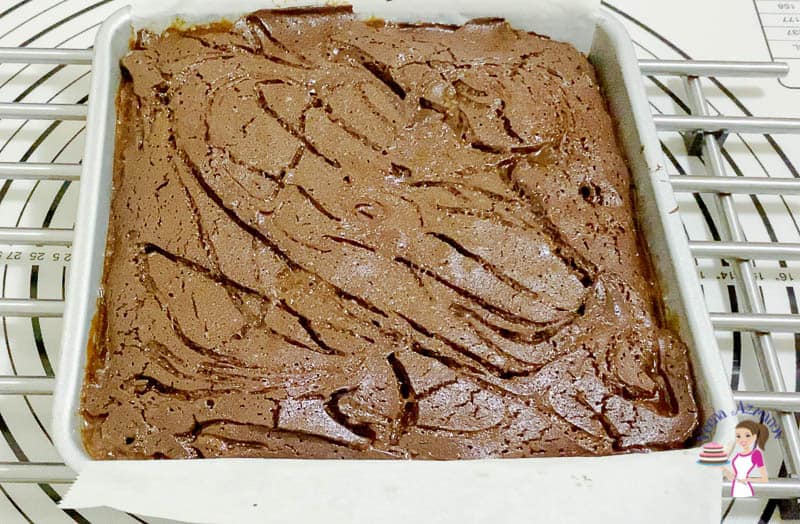 Bake the brownies until just set