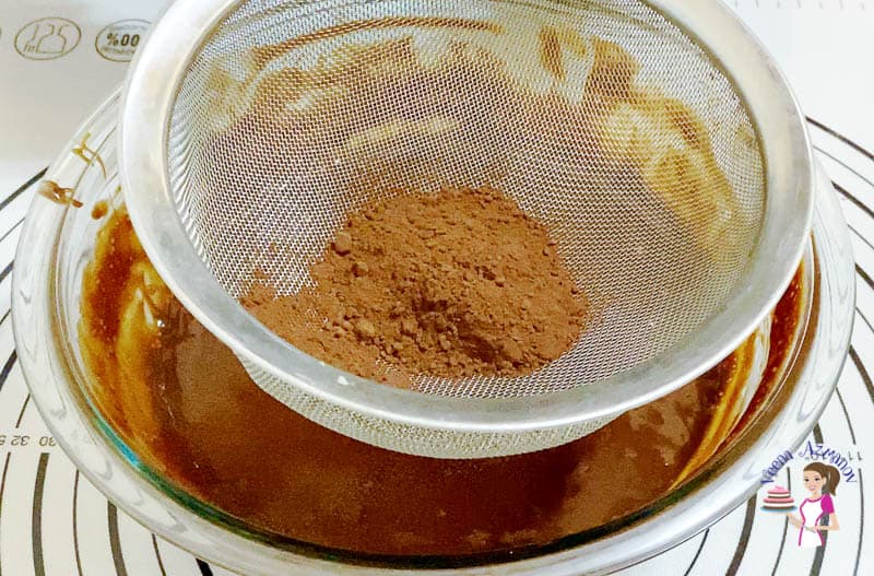 Add the cocoa powder to the brownie batter