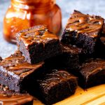 Pinterest image for Caramel Brownie Recipe.