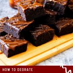 Pinterest image for Caramel Brownie Recipe.