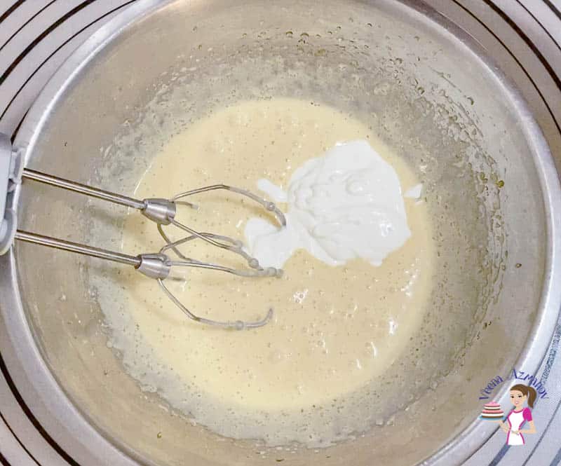 Add sour cream to the muffin batter