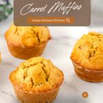 Pinterest image for carrot cake muffins recipe.