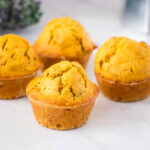 Carrot muffins on the table.